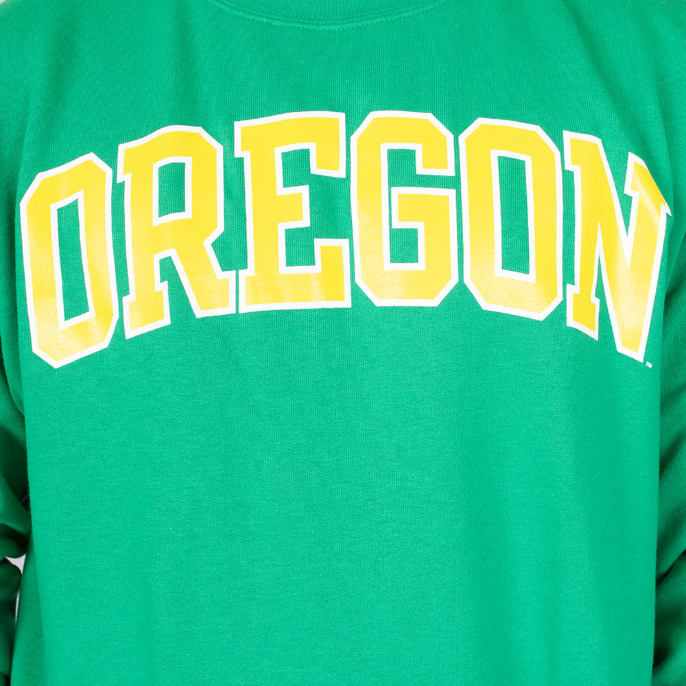 Arched Oregon, Champion, Green, Pullover, Cotton Blend, Men, Unisex, Fleece, Sweatshirt, 942066
